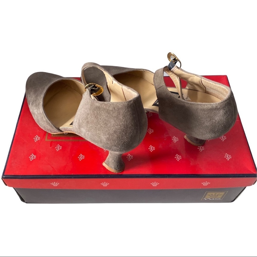 Nina Made in Spain Tomorrow Tweed Genuine Suede Leather Strappy Heels 3” 6.5M